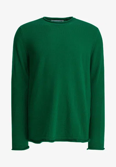 Comme Des Garçons Shirt Wool Crewneck Sweater In Green