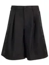 Comme Des Garçons Shirt Wool Gabardine Shorts Trousers Black In Black