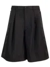 Comme Des Garçons Shirt Wool Gabardine Shorts Trousers Black