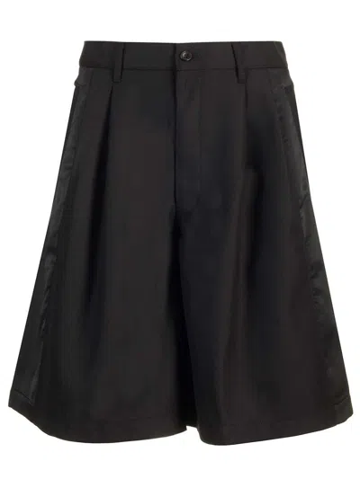 Comme Des Garçons Shirt Wool Gabardine Shorts Trousers Black