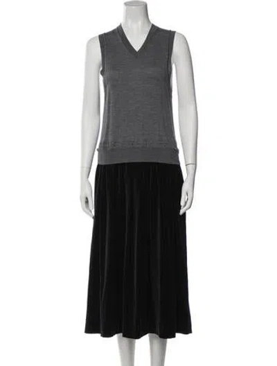 Pre-owned Comme Des Garçons Shirt Wool Long Dress In Gray