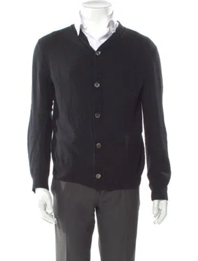 Pre-owned Comme Des Garçons Shirt Wool V-neck Cardigan In Black