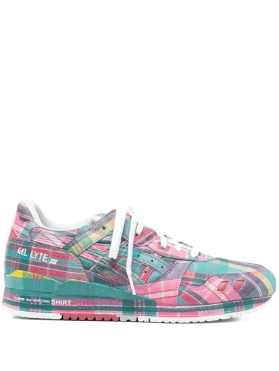 Comme Des Garçons Shirt X Asics Gel-lyte Iii 07 Plaid Low-top Sneakers In Pink