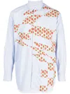 Comme Des Garçons Shirt X Brent Westfall Strawberry Stripe Patchwork Shirt In Blue
