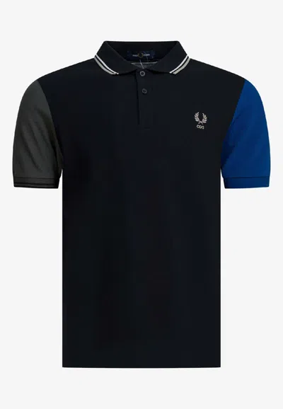 Comme Des Garçons Shirt X Fred Perry Colour-block Short-sleeve Polo Shirt In Black