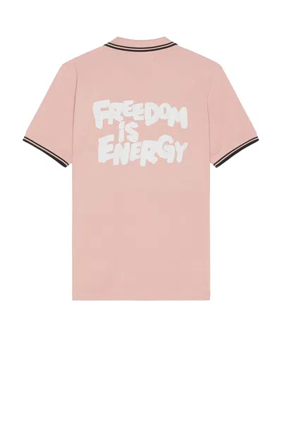 Comme Des Garçons Shirt X Fred Perry Freedom Is Energy Polo In Neutral