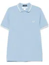 Comme Des Garçons Shirt X Fred Perry Striped-trim Polo Shirt In Blue