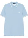 Comme Des Garçons Shirt X Fred Perry Striped-trim Polo Shirt In Sky Blue