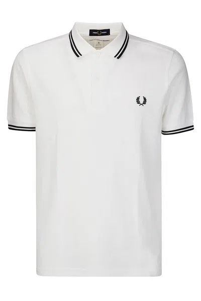 Comme Des Garçons Shirt X Fred Perry Text-printed Polo Shirt In White