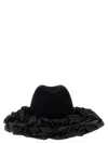 Comme Des Garçons Hizume Collaboration Hat Ruffled Trim In Black