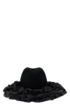 Comme Des Garçons Hizume Collaboration Hat Ruffled Trim In Black