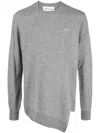 Comme Des Garçons Shirt X Lacoste Asymmetric Wool Sweater In Grey