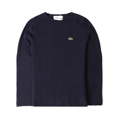 Pre-owned Comme Des Garçons Shirt X Lacoste Knit Sweater 'navy Blue' | Men's Size S