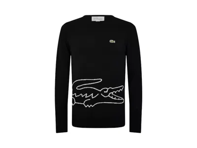 Pre-owned Comme Des Garçons Shirt X Lacoste Mens Knit Sweater In Black