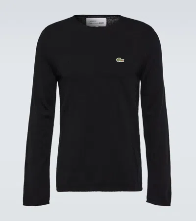 Comme Des Garçons Shirt Men's Comme Des Garcons Shirt X Lacoste Wool Sweater In Black
