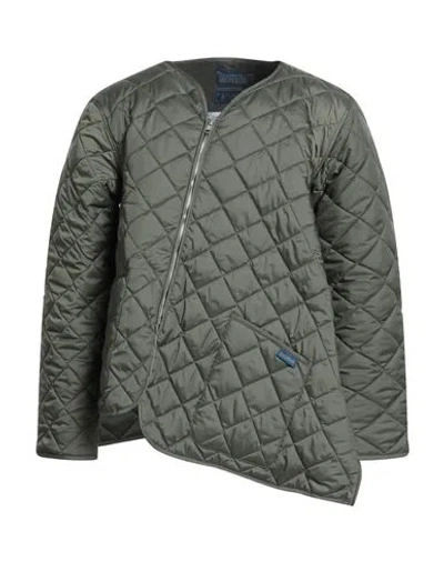 Comme Des Garçons Shirt X Lavenham Man Puffer Military Green Size L Polyester In Gray