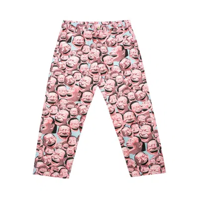 Pre-owned Comme Des Garçons Shirt Yue Minjun Graphic Print Pants 'pink' | Men's Size Xl