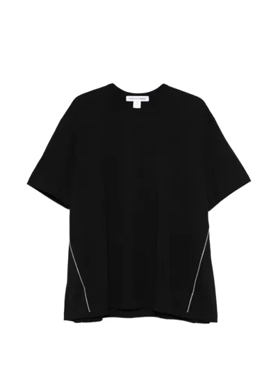 Comme Des Garçons Shirt Zip Cotton T-shirt In Black