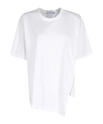 Comme Des Garçons Shirt Zip Detailed T-shirt In White