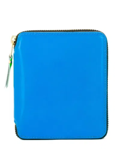 Comme Des Garçons Shirt Zip-fastening Wallet In Blue