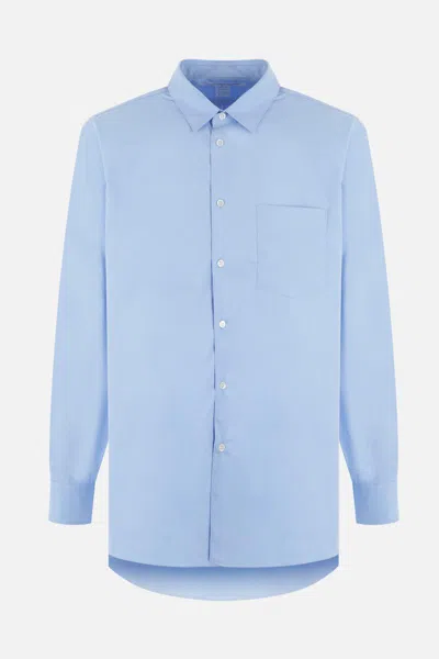 Comme Des Garçons Long-sleeved Shirt In Blue