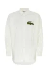 Comme Des Garçons Shirt Collaboration With Lacoste Featuring Button-down Collar In White