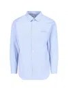 Comme Des Garçons Striped Pattern Shirt Collar Button-down In Blue