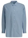 Comme Des Garçons Button Down Collar Shirt Front Pocket In Blue