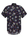 Comme Des Garçons 'graphic Print' Short Sleeves Shirt With Front Pocket In Multicolour