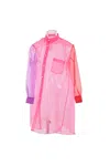 Comme Des Garçons Asymmetric Color Block Organza Shirt In Pink+red+purple