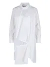Comme Des Garçons Longline Asymmetric Hem Top Chest Pocket In White