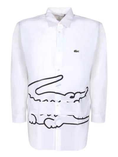 Comme Des Garçons Comme Des Garconsxlacoste Joint Style Lapel Long-sleeved Shirt In White