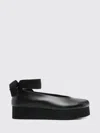 Comme Des Garçons Round Toe Platform Ballerina Shoes In Black