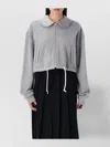 Comme Des Garçons Short Drawstring Hem Zip Fleece Top