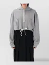 Comme Des Garçons Short Drawstring Hem Zip Fleece Top