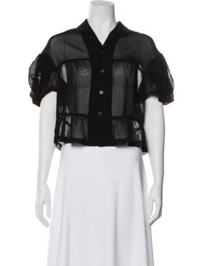 Pre-owned Comme Des Garçons Short Sleeve Blouse In Black