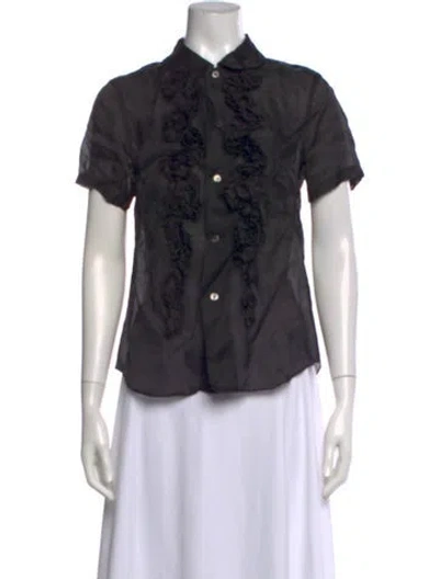 Pre-owned Comme Des Garçons Short Sleeve Blouse In Black