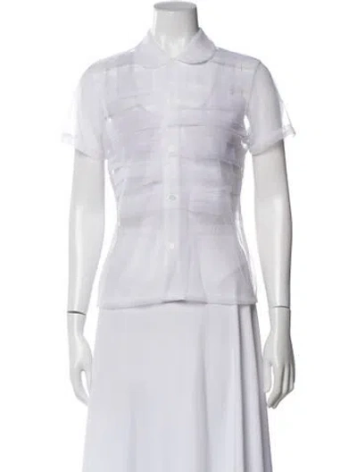 Pre-owned Comme Des Garçons Short Sleeve Blouse In White