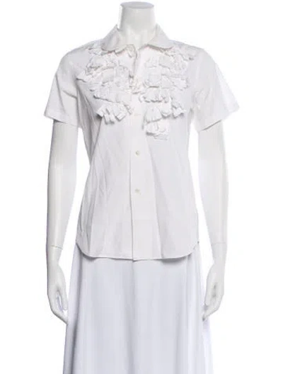 Pre-owned Comme Des Garçons Short Sleeve Blouse In White
