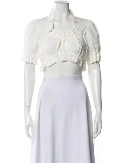 Pre-owned Comme Des Garçons Short Sleeve Crop Top In White