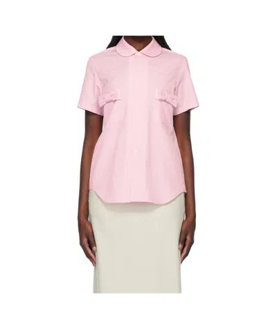 Comme Des Garçons Short Sleeve Shirt In Pink