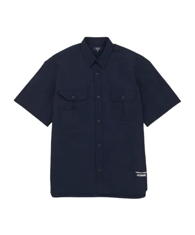Comme Des Garçons Short Sleeve Shirt In Blue