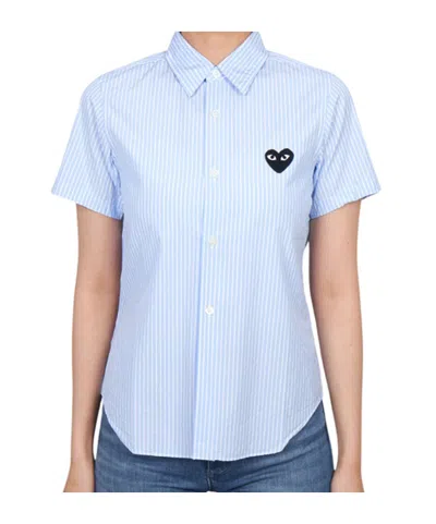 Comme Des Garçons Short Sleeve Shirt In Blue