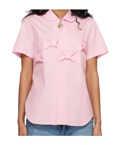 Comme Des Garçons Short Sleeve Shirt In Pink