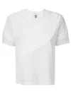 Comme Des Garçons Short-sleeved Cotton T-shirt With Layered Inserts In White
