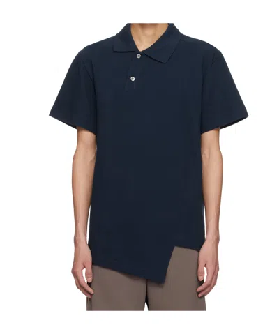 Comme Des Garçons Short-sleeved Polo Shirt In Blue