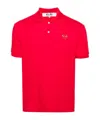 Comme Des Garçons Cdg Play Embroidered Red Heart Polo Shirt In Red