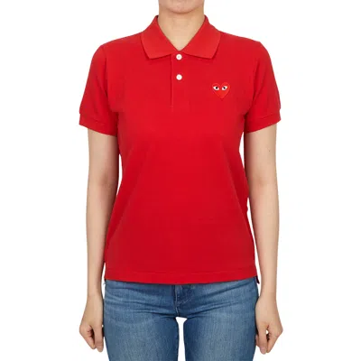 Comme Des Garçons Short-sleeved Polo Shirt In Red