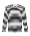 Comme Des Garçons Comme Des Garcons Logo Striped Cotton T Shirt In Black