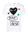 Comme Des Garçons White Heart Print T-shirt In White